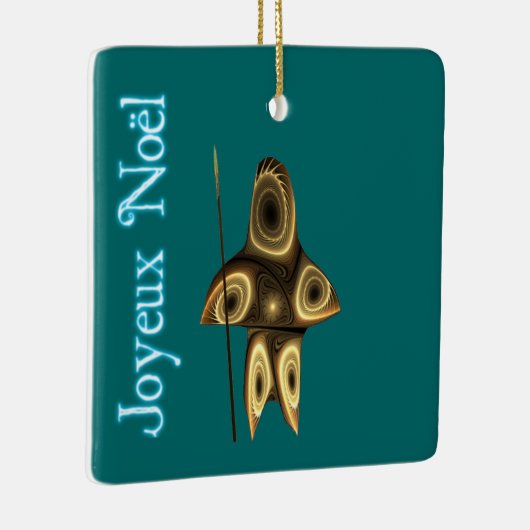 Joyeux Noё l - Fraktal Inuit Hunter Keramikornament (Rechts)