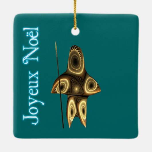 Joyeux Noё l - Fraktal Inuit Hunter Keramikornament (Rückseite)