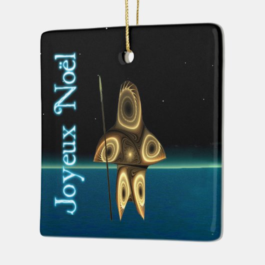 Joyeux Noё l - Fraktal Inuit Hunter Keramikornament (Links)
