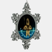 Joyeux Noё l - Fraktal Inuit Hunter Schneeflocken Zinn-Ornament (Links)