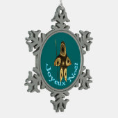Joyeux Noё l - Fraktal Inuit Hunter Schneeflocken Zinn-Ornament (Links)