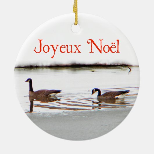 Joyeux Noё l - Honkers - Kanada - Geese Keramikornament (Hinten)