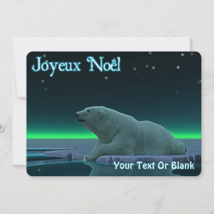 Joyeux Noё l - Ice Edge Polar Bear Feiertagskarte