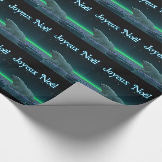 Joyeux Noё l - Ice Edge Polar Bear Geschenkpapier (Ecke)