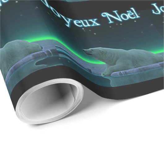 Joyeux Noё l - Ice Edge Polar Bear Geschenkpapier (Rolleneckpunkt)