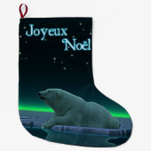 Joyeux Noё l - Ice Edge Polar Bear Großer Weihnachtsstrumpf (Vorderseite)