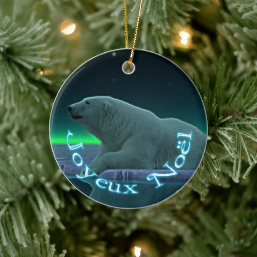 Joyeux Noё l - Ice Edge Polar Bear Keramik Ornament (Baum)