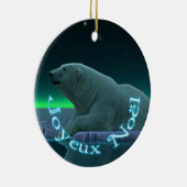Joyeux Noё l - Ice Edge Polar Bear Keramik Ornament (Rechts)