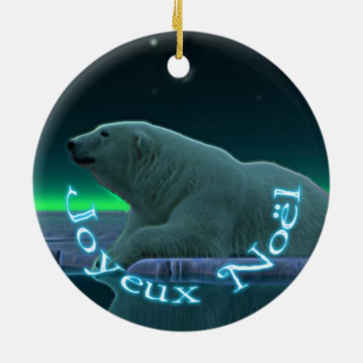 Joyeux Noё l - Ice Edge Polar Bear Keramik Ornament (Hinten)