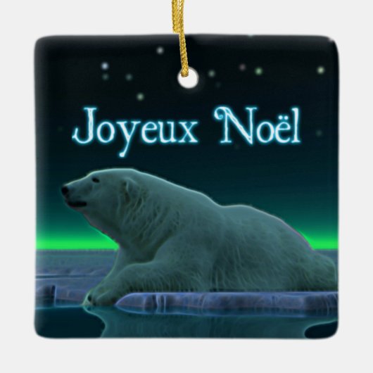 Joyeux Noё l - Ice Edge Polar Bear Keramikornament (Vorderseite)
