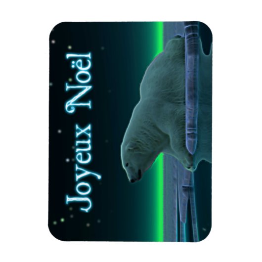 Joyeux Noё l - Ice Edge Polar Bear Magnet (Vertikal)
