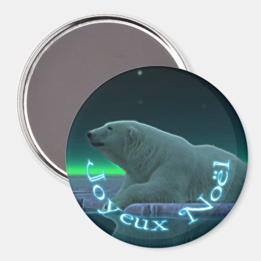 Joyeux Noё l - Ice Edge Polar Bear Magnet (Vorderseite/Rückseite)