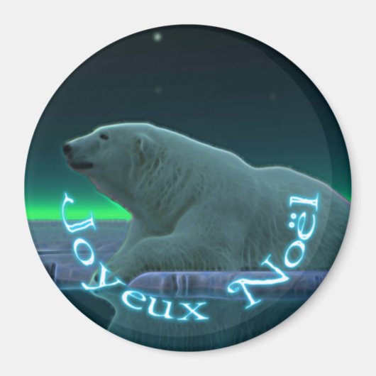 Joyeux Noё l - Ice Edge Polar Bear Magnet (Vorne)