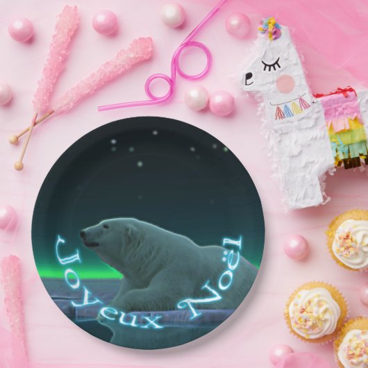 Joyeux Noё l - Ice Edge Polar Bear Pappteller (Party)