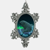 Joyeux Noё l - Ice Edge Polar Bear Schneeflocken Zinn-Ornament (Links)