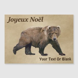 Joyeux Noё l. Kodiak Bear Magnetkarte
