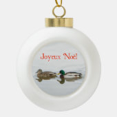 Joyeux Noё l - Mallards Keramik Kugel-Ornament (Vorderseite)