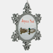 Joyeux Noё l - Mallards Schneeflocken Zinn-Ornament (Links)