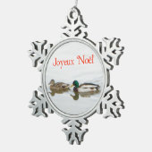 Joyeux Noё l - Mallards Schneeflocken Zinn-Ornament (Rechts)