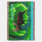Joyeux Noё l - Northern Lights Moose Decke (Vorderseite Vertikal)