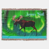 Joyeux Noё l - Northern Lights Moose Decke (Vorderseite)