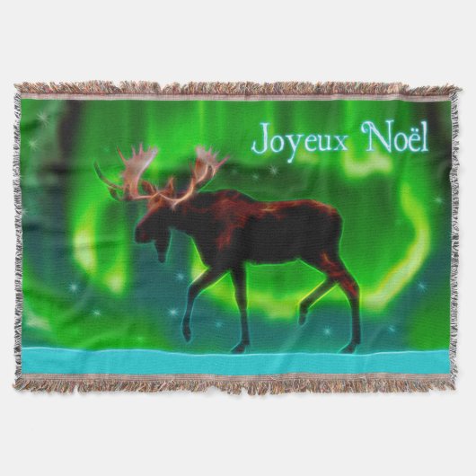 Joyeux Noё l - Northern Lights Moose Decke (Vorderseite)