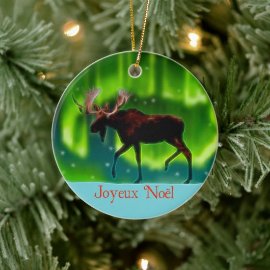 Joyeux Noё l - Northern Lights Moose Keramikornament (Baum)