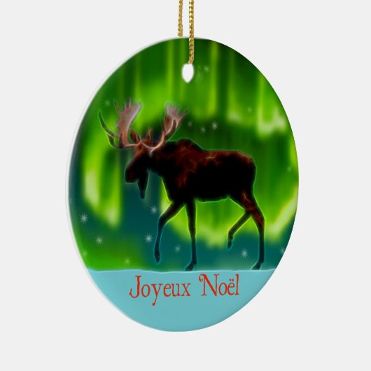 Joyeux Noё l - Northern Lights Moose Keramikornament (Rechts)
