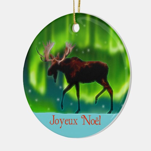 Joyeux Noё l - Northern Lights Moose Keramikornament (Links)