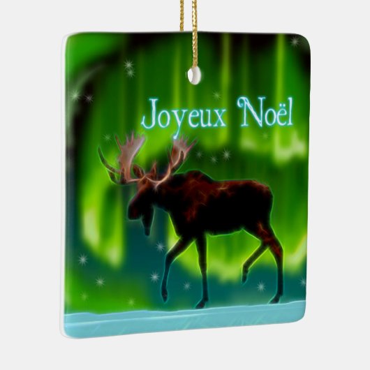 Joyeux Noё l - Northern Lights Moose Keramikornament (Rechts)
