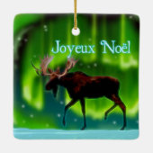 Joyeux Noё l - Northern Lights Moose Keramikornament (Rückseite)