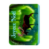 Joyeux Noё l - Northern Lights Moose Magnet (Vertikal)