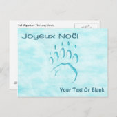 Joyeux Noё l - Polar Bear Paw Print Postkarte (Vorne/Hinten)