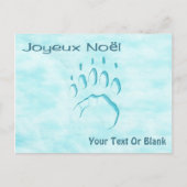 Joyeux Noё l - Polar Bear Paw Print Postkarte (Vorderseite)