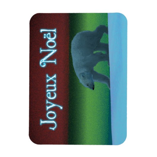 Joyeux Noё l - Polar Lights Polar Bear Magnet (Vertikal)