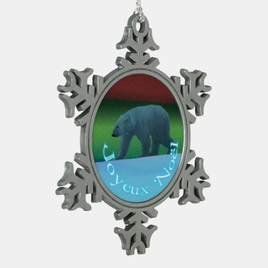 Joyeux Noё l - Polar Lights Polar Bear Schneeflocken Zinn-Ornament (Links)