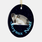 Joyeux Noё l - Ringed Siegel Keramik Ornament (Rechts)