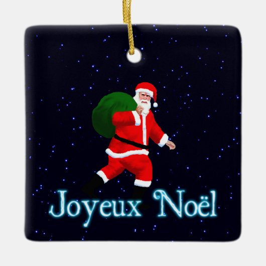 Joyeux Noё l - Santa Claus Keramikornament (Vorderseite)