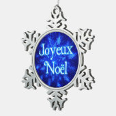 Joyeux Noё l - Snowburst Schneeflocken Zinn-Ornament (Rechts)