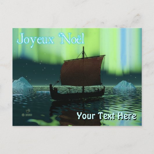 Joyeux Noё l - Viking Ship Postkarte (Vorderseite)