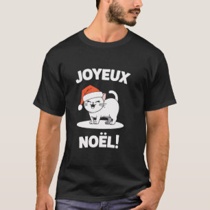 Joyeux No l Khao Manee Weiße Katze WeihnachtsWeihn T-Shirt