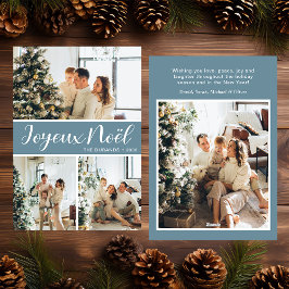 Joyeux Noel 4 Photo Flat Holiday Card Feiertagskarte