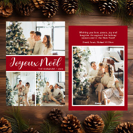 Joyeux Noel 4 Photo Flat Holiday Card Feiertagskarte