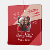 Joyeux Noël Avec Foto French Christmas Custom Pic Keramikornament (Links)