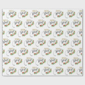 Joyeux Noël Chic Holly Floral | Weihnachten Geschenkpapier (Flach)