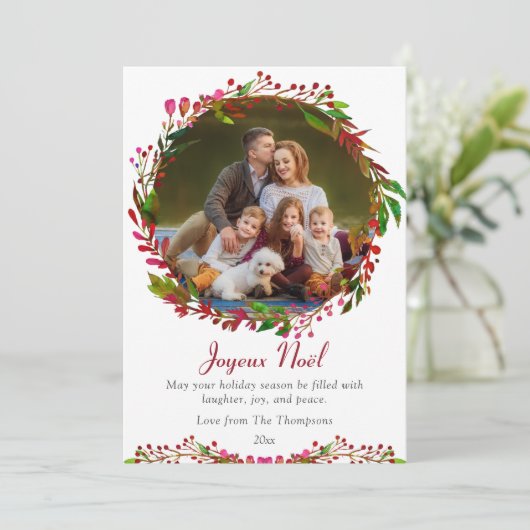 Joyeux Noël Christmas Foto (Stehend Vorderseite)