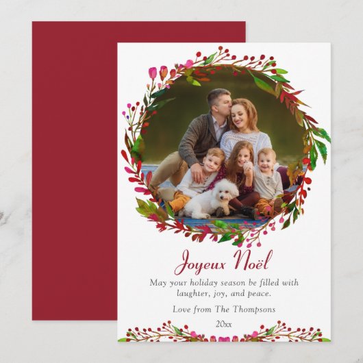 Joyeux Noël Christmas Foto (Vorne/Hinten)