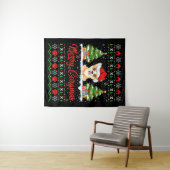 Joyeux Noël Corgmas Bonnet Wandteppich (Beispiel (Horizontal))