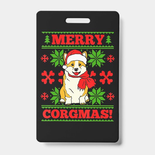 Joyeux Noël Corgmas Corgi Dog Ausweis (Vorderseite)