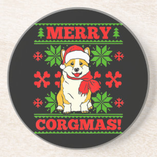 Joyeux Noël Corgmas Corgi Dog Getränkeuntersetzer